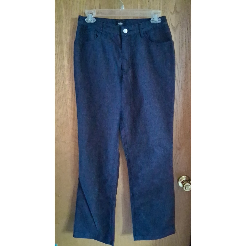 Mossimo Women's Dressy Jeans Size 8 Boot Cut Dark Wash Blue Denim Stretch